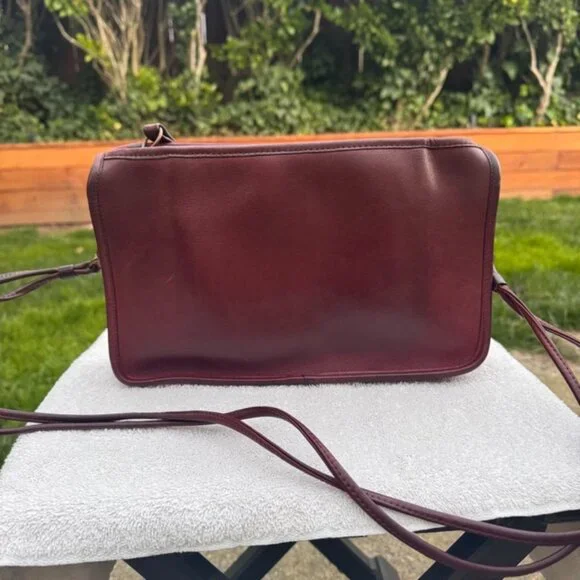Auth Vintage Coach Burgundy Basic 9455 NYC Clutch Shoulder Bag - Picture 7 of 14